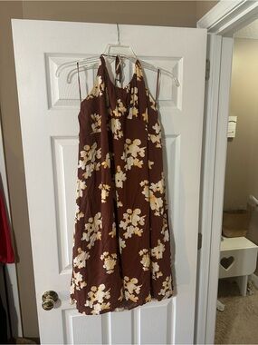 bp Brown Satin-Look Tank Top with Cream Trim
